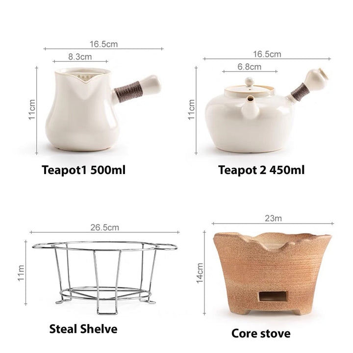 Tea & BBQ time | teapot with Carbon Stove set | Home yard decor | New home gift