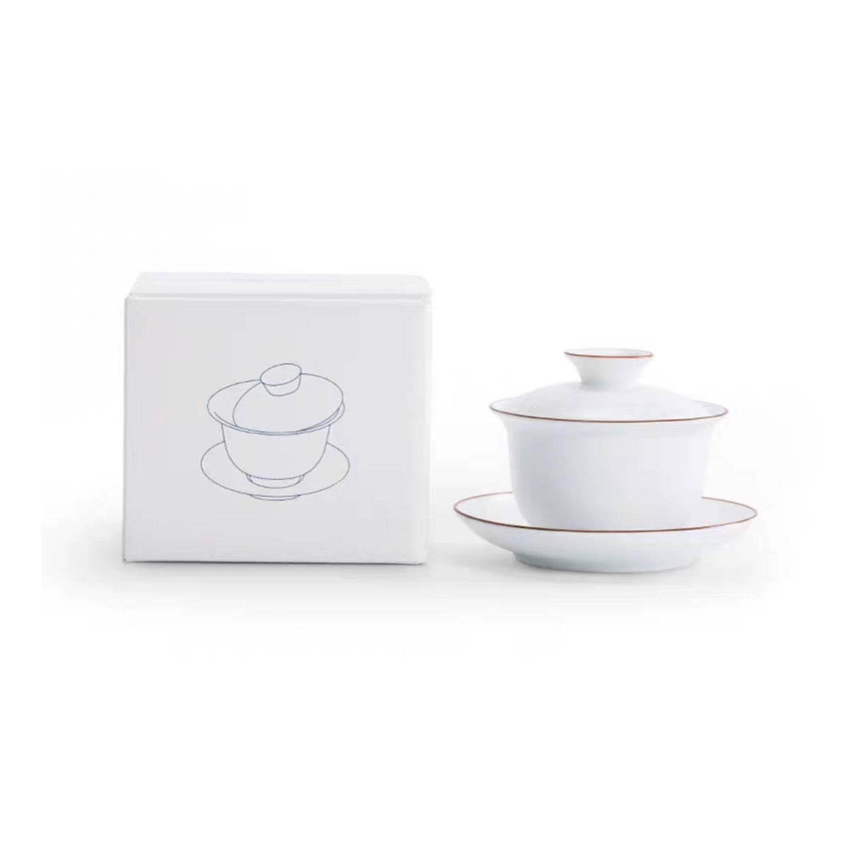 Custom  white Porcelain Gaiwan tea set | Dining table decor | Wedding gift for tea lovers - Teaware Space