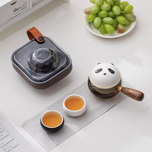 panda tea pot set | panda tea kettle | gift for panda lovers