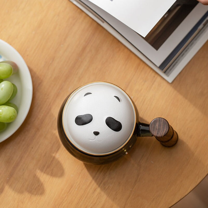 Cute Panda glass coffee mug