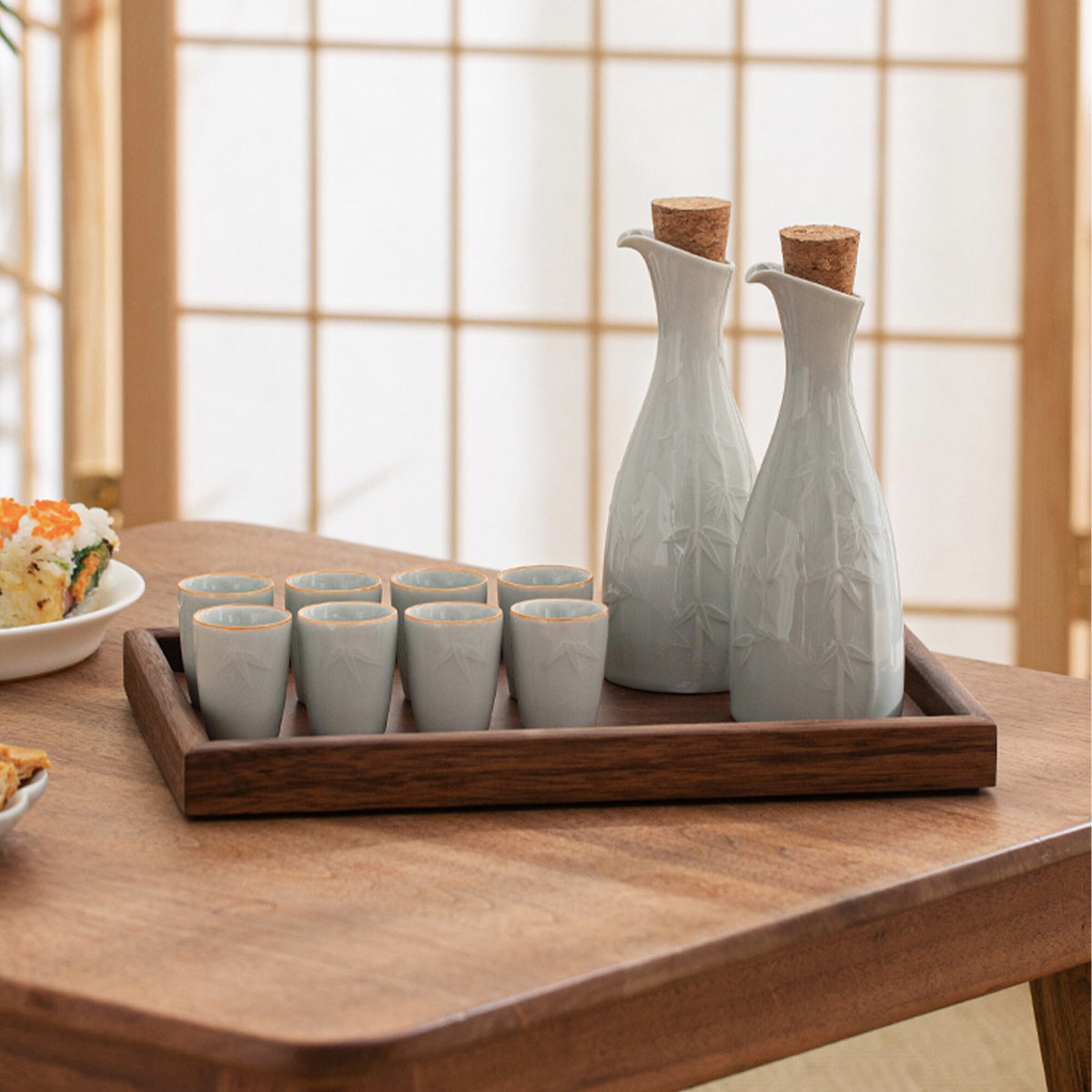 Vintage sake set with tray  | Gift for him - Teaware Space